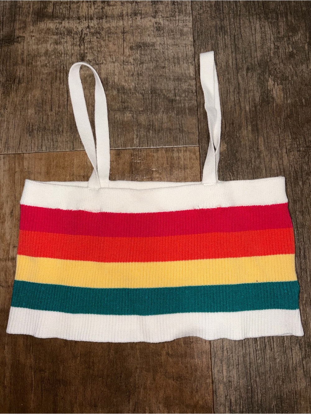 SHEIN Rainbow Sweater Cropped Tank Top Size Small